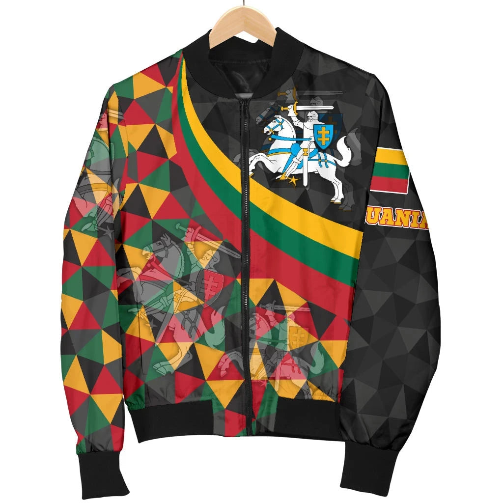 Lithuania Women's Bomber Jacket - Lithuania Coat Of Arms with Flag Color RLT6 - Wonder Print Shop
