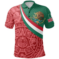 Mexico Polo Shirt Coat Of Arms and Flag Color RLT13 - Wonder Print Shop