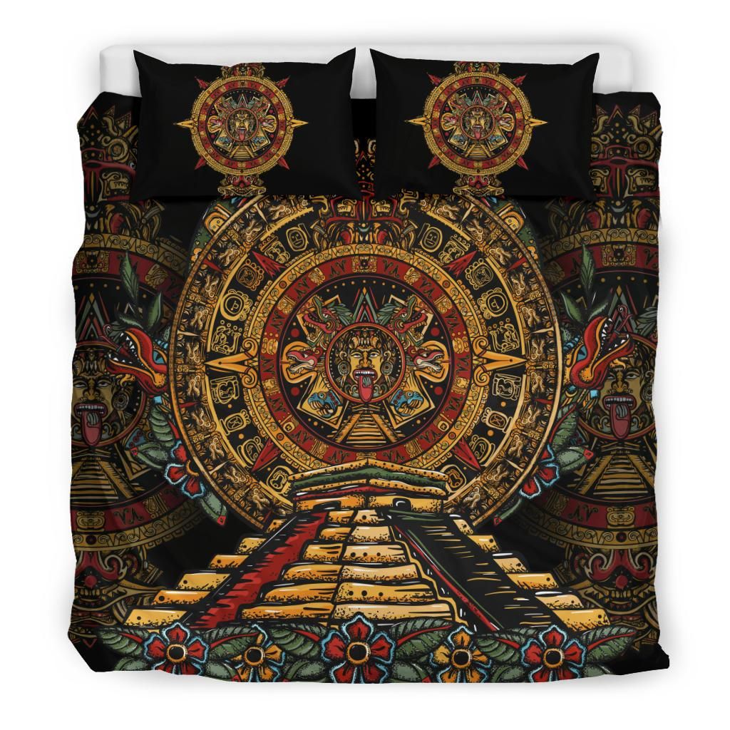 Mexico Bedding Set Aztec Sun Stone Tattoo RLT13 - Wonder Print Shop