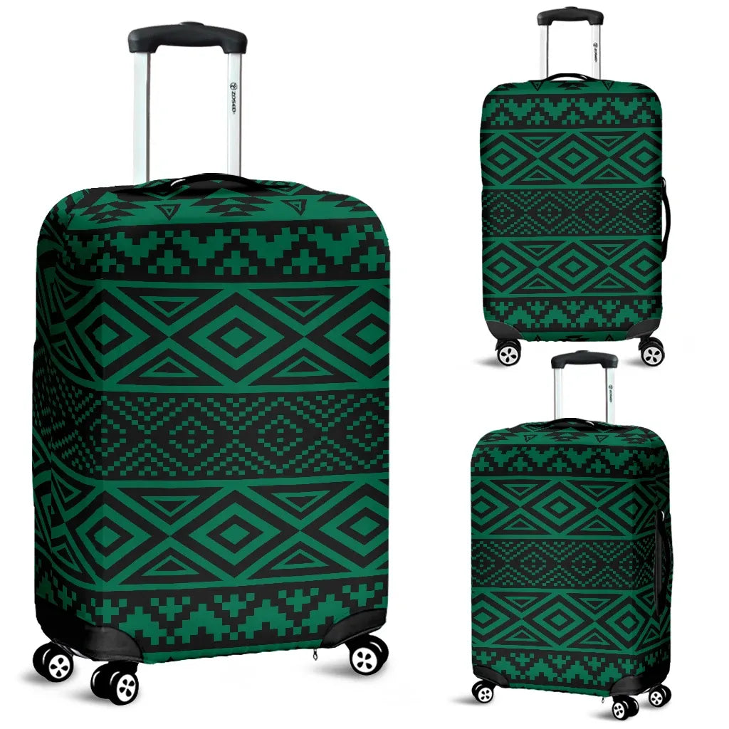 Mexico Aztec Pattern Green 01 Luggage Cover RLT13 - Wonder Print Shop