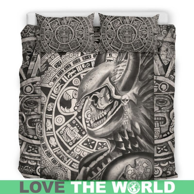 Mexico Aztec Skull Warrior Bedding Set RLT13 - Wonder Print Shop