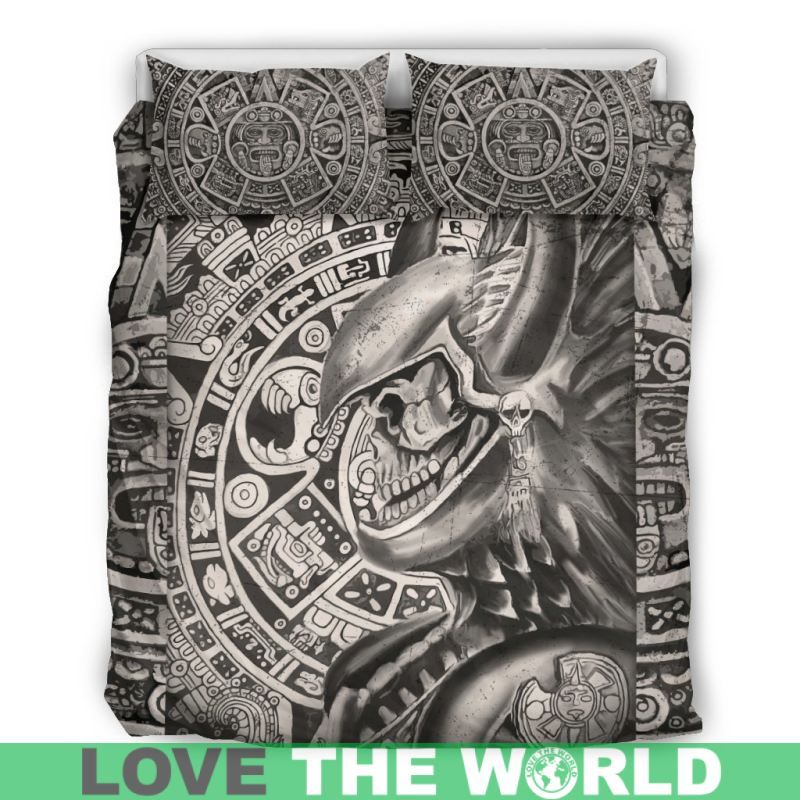 Mexico Aztec Skull Warrior Bedding Set RLT13 - Wonder Print Shop
