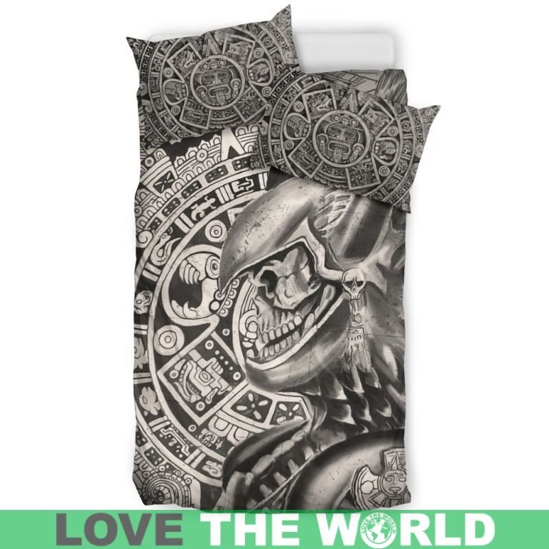 Mexico Aztec Skull Warrior Bedding Set RLT13 - Wonder Print Shop