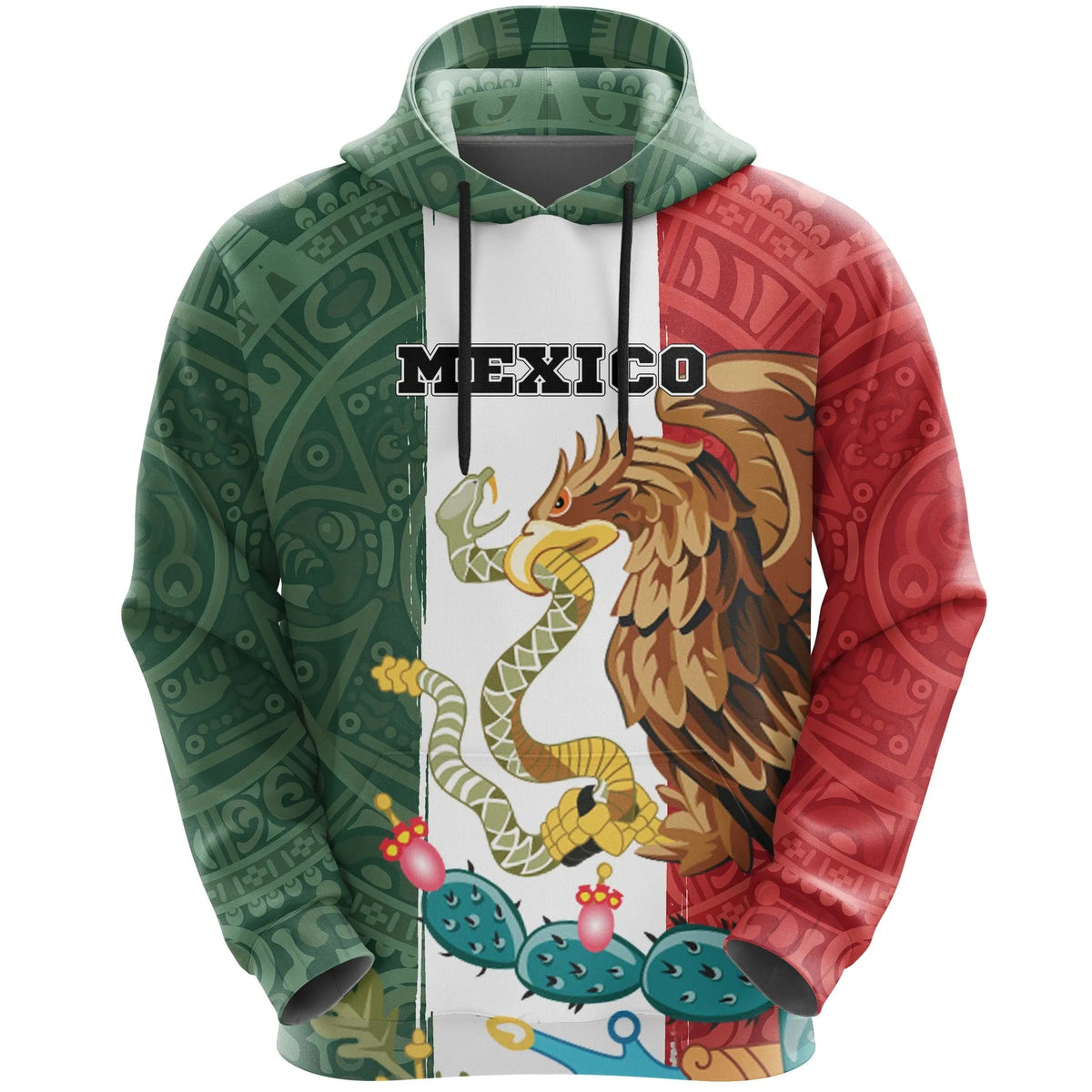 Mexico Hoodie, Mexican Aztec Pullover Hoodie RLT13 - Wonder Print Shop