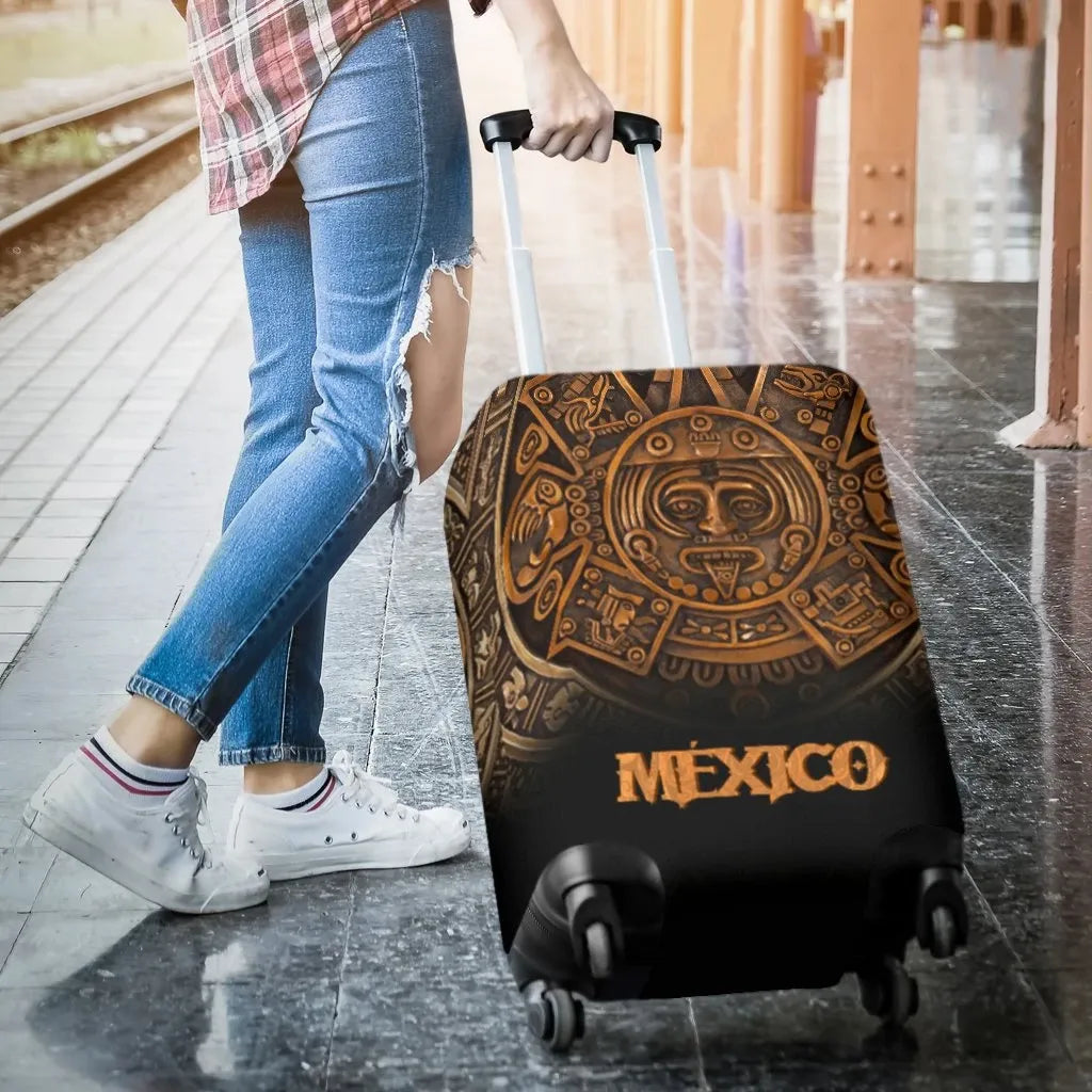 Mexico Aztec Luggage Covers The Ancient Aztec Calendar RLT13 - Wonder Print Shop