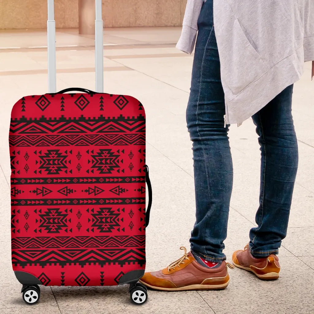 Mexico Aztec Pattern Red 04 Luggage Cover RLT13 - Wonder Print Shop