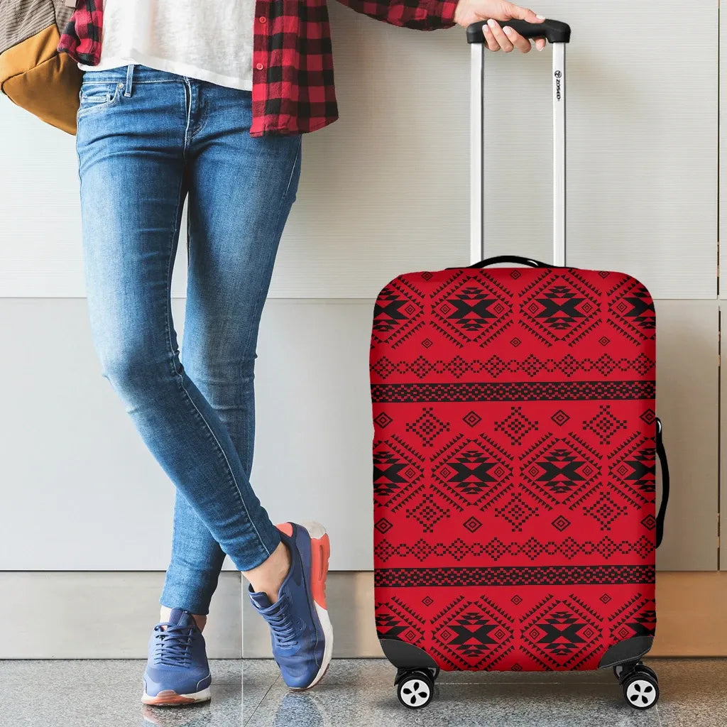 Mexico Aztec Pattern Red 06 Luggage Cover RLT13 - Wonder Print Shop