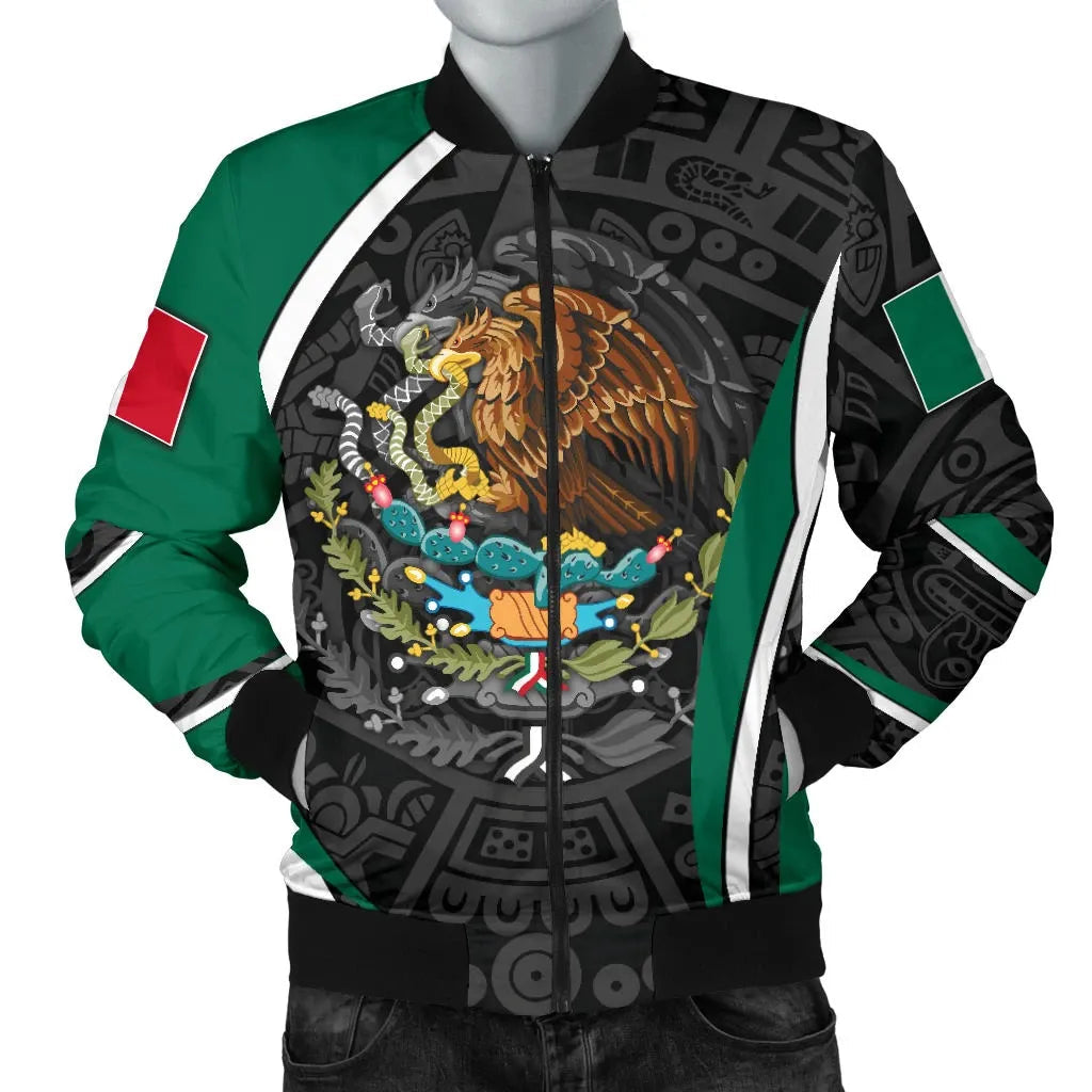 Mexico Men's Bomber Jacket Mexican Spirit Aztec RLT13 - Wonder Print Shop