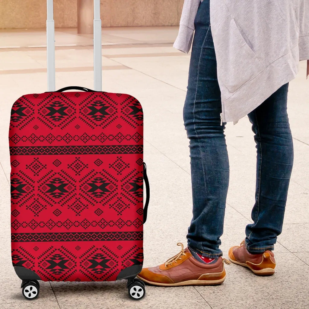 Mexico Aztec Pattern Red 06 Luggage Cover RLT13 - Wonder Print Shop