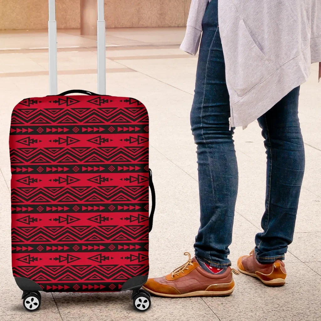 Mexico Aztec Pattern Red 03 Luggage Cover RLT13 - Wonder Print Shop
