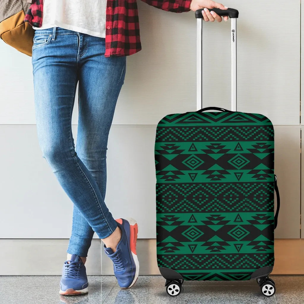 Mexico Aztec Pattern Green 02 Luggage Cover RLT13 - Wonder Print Shop