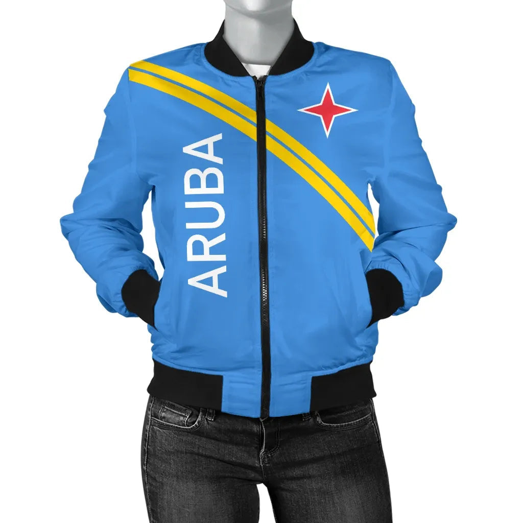 Aruba Women's Bomber Jacket - Curve Version RLT7 - Wonder Print Shop