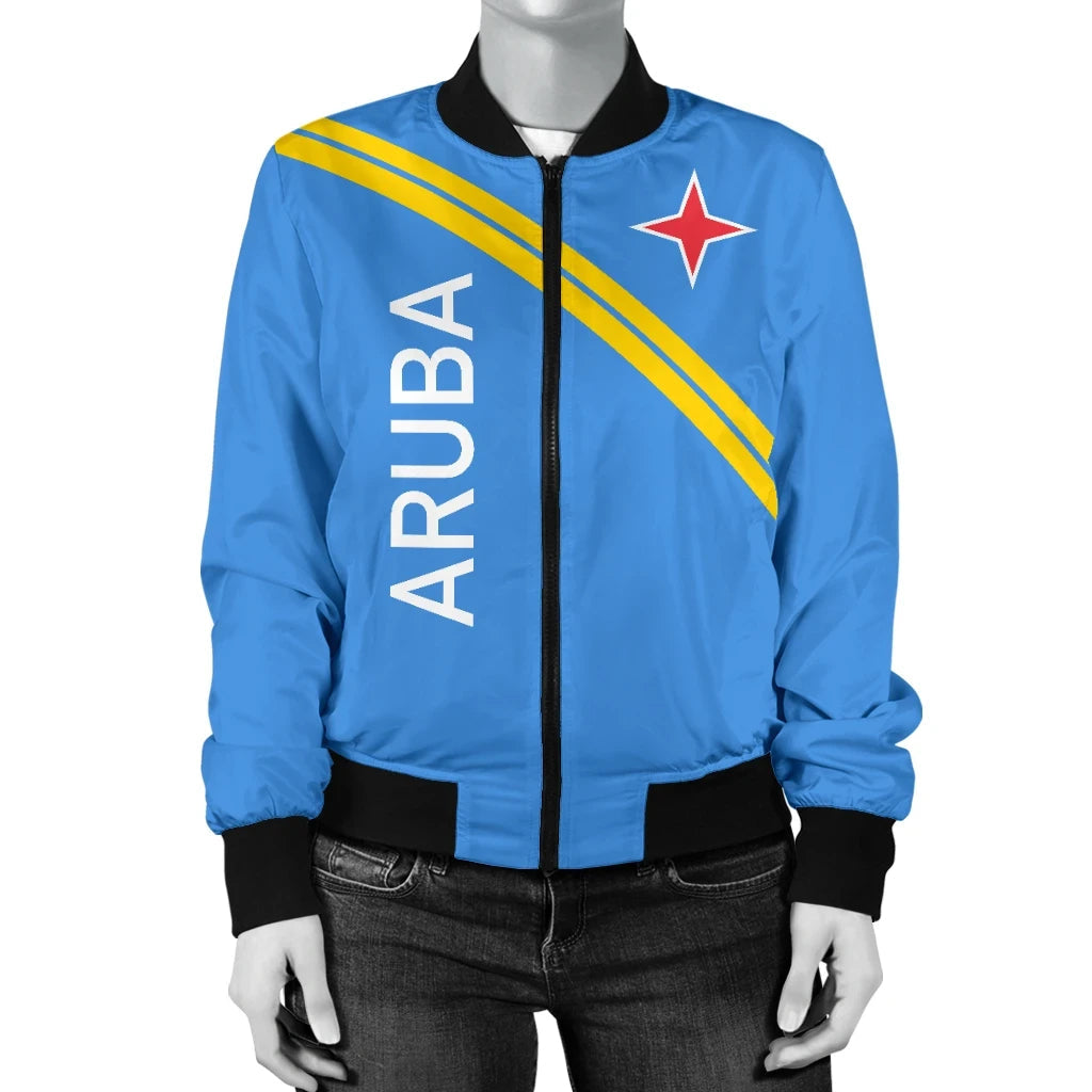 Aruba Women's Bomber Jacket - Curve Version RLT7 - Wonder Print Shop