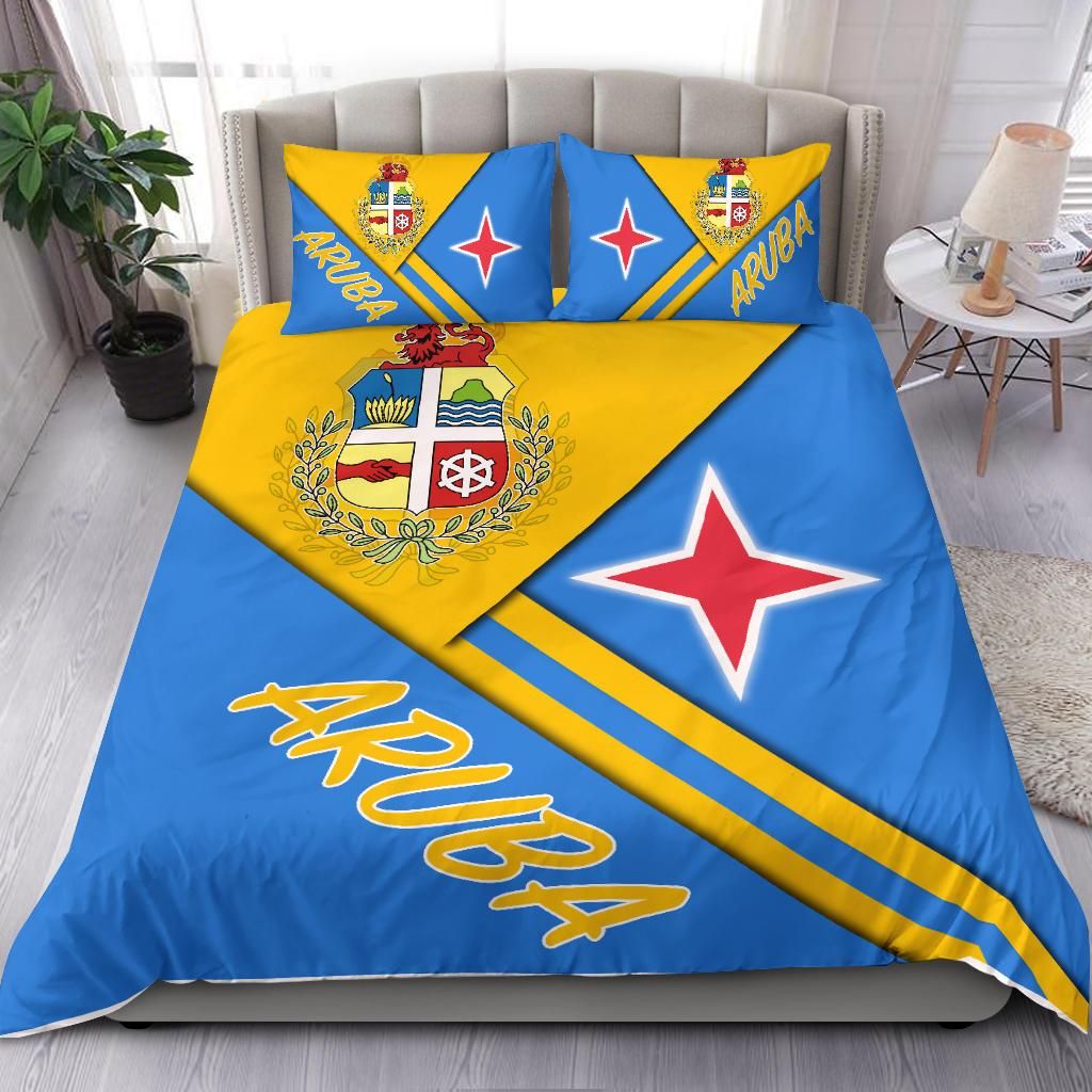 Aruba Bedding Set - Aruba Coat Of Arms RLT7 - Wonder Print Shop