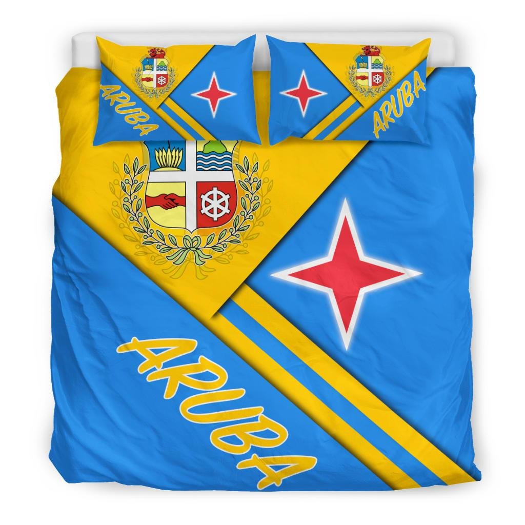 Aruba Bedding Set - Aruba Coat Of Arms RLT7 - Wonder Print Shop