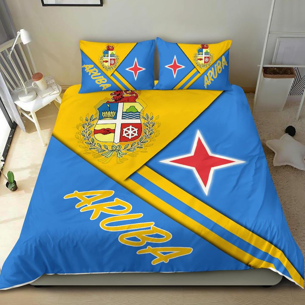 Aruba Bedding Set - Aruba Coat Of Arms RLT7 - Wonder Print Shop