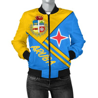 Aruba Women's Bomber Jacket - Aruba Coat Of Arms RLT7 - Wonder Print Shop
