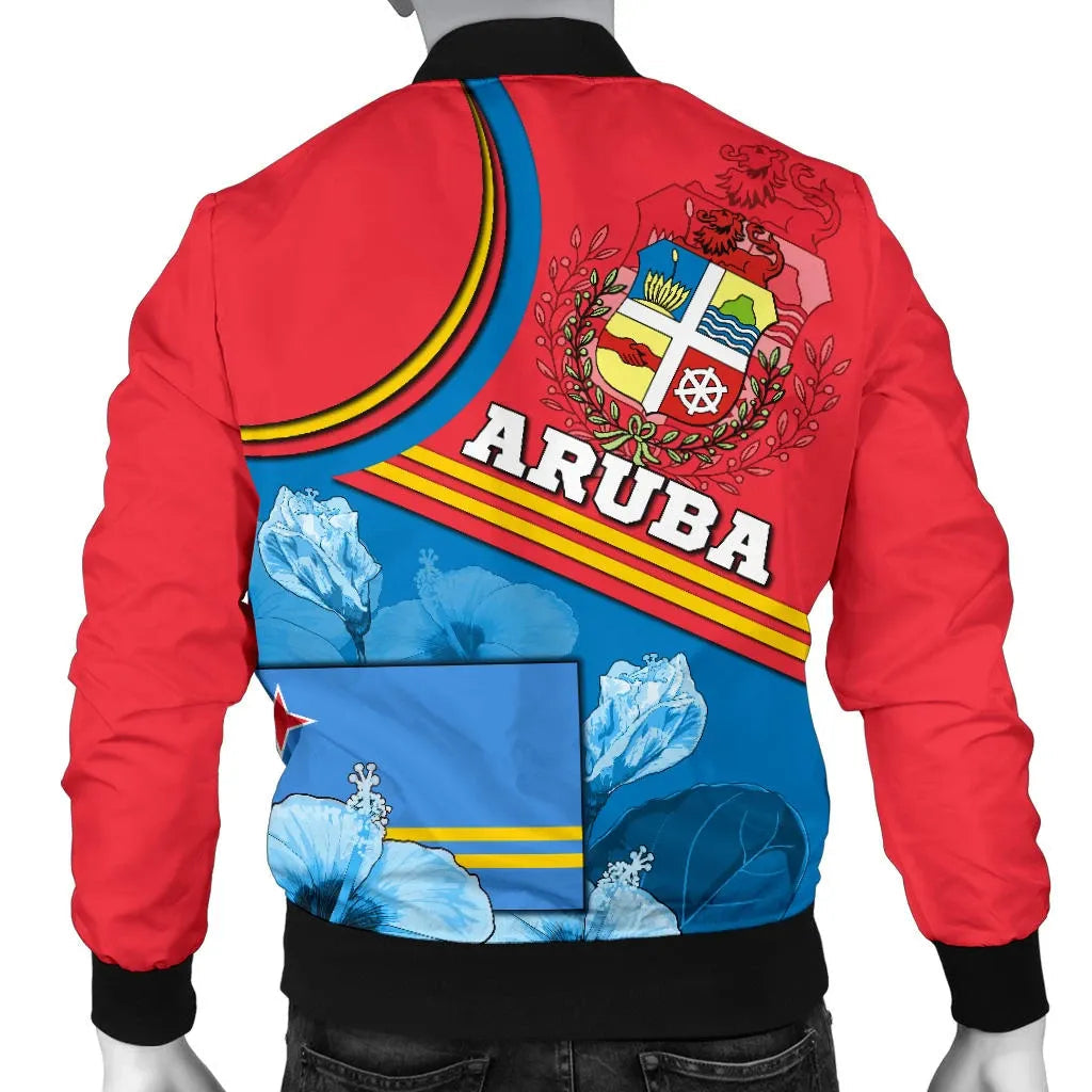 Aruba Men's Bomber Jacket - One Happy Islands RLT7 - Wonder Print Shop