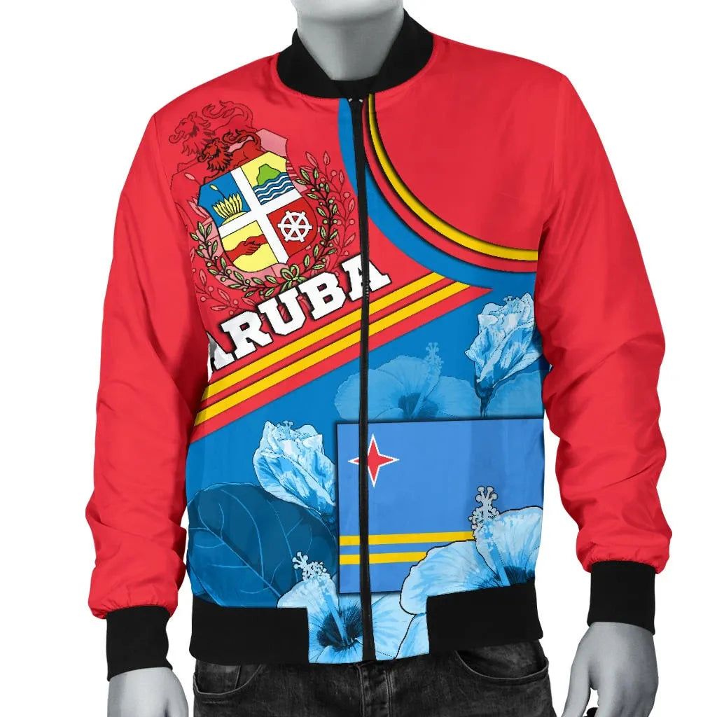 Aruba Men's Bomber Jacket - One Happy Islands RLT7 - Wonder Print Shop