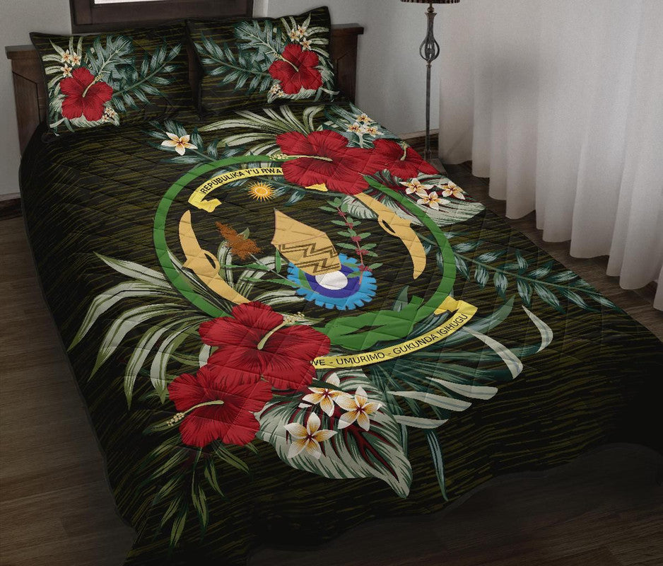 Rwanda Quilt Bed Set Special Hibiscus RLT12 - Wonder Print Shop