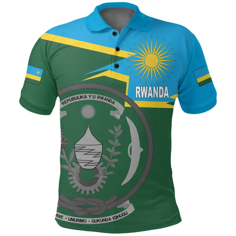 Rwanda Polo Shirt Coat Of Arms New Style RLT12 - Wonder Print Shop