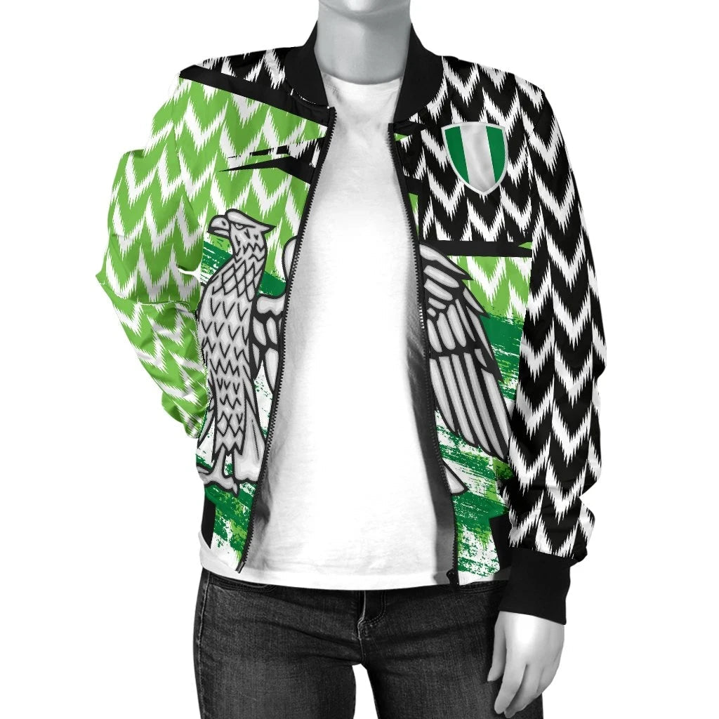 Nigeria Home Womens Bomber Jacket The Super Eagles RLT8 - Wonder Print Shop