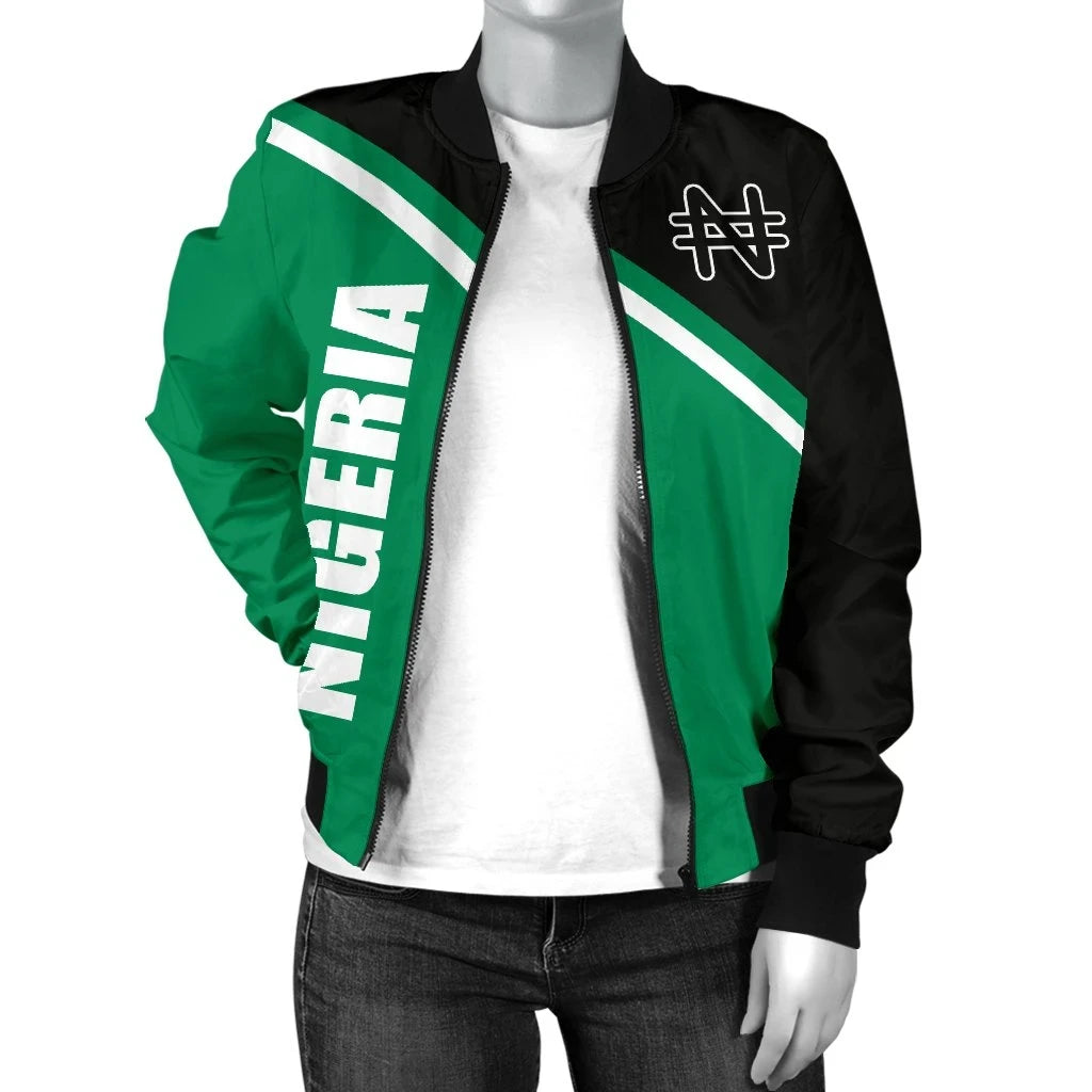 Nigeria Womens Bomber Jacket Curve Version RLT8 - Wonder Print Shop