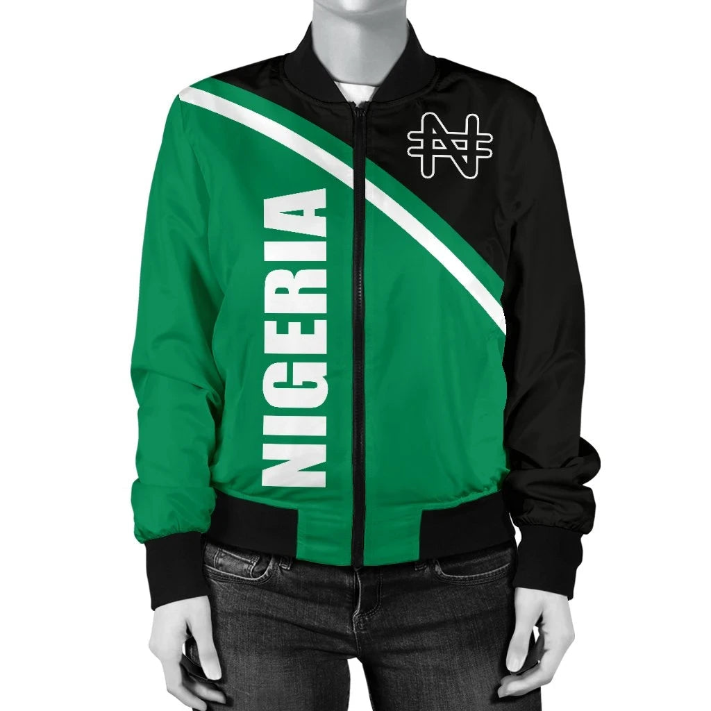 Nigeria Womens Bomber Jacket Curve Version RLT8 - Wonder Print Shop