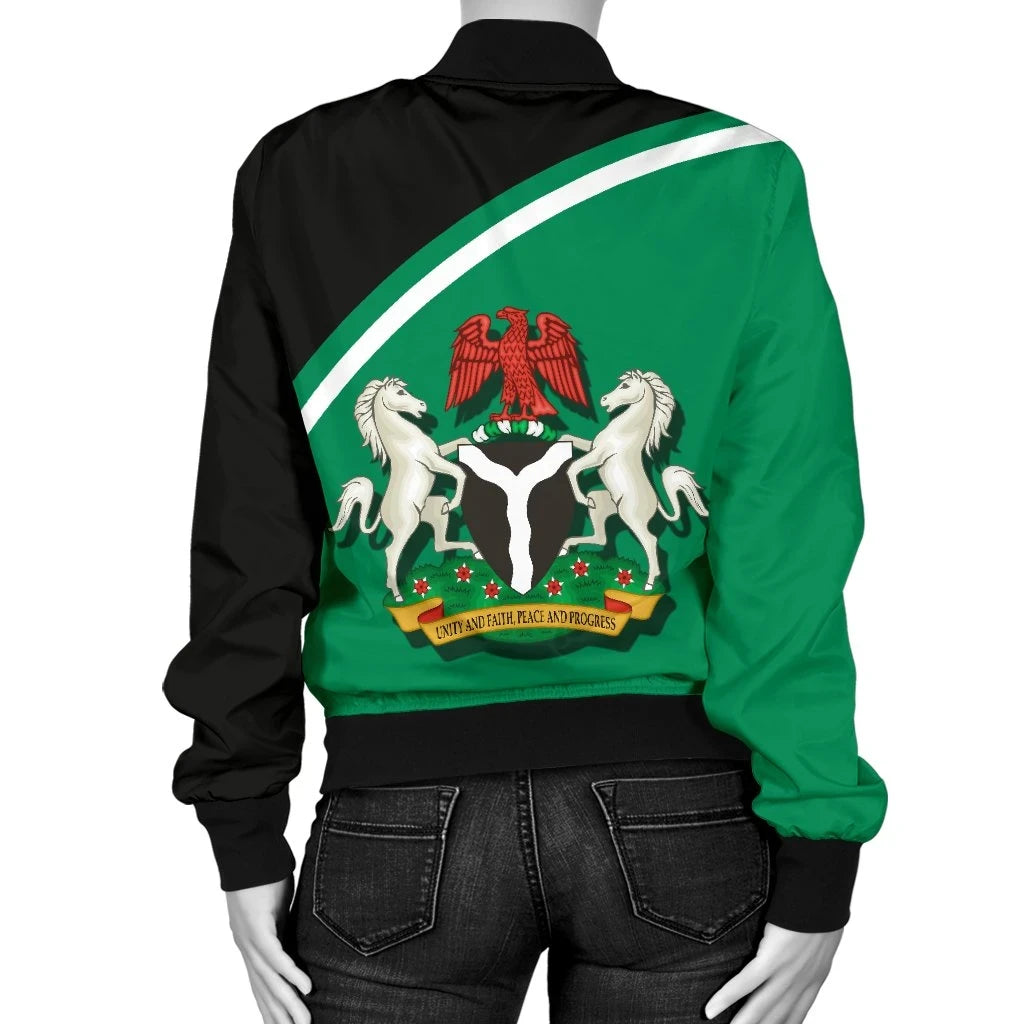 Nigeria Womens Bomber Jacket Curve Version RLT8 - Wonder Print Shop