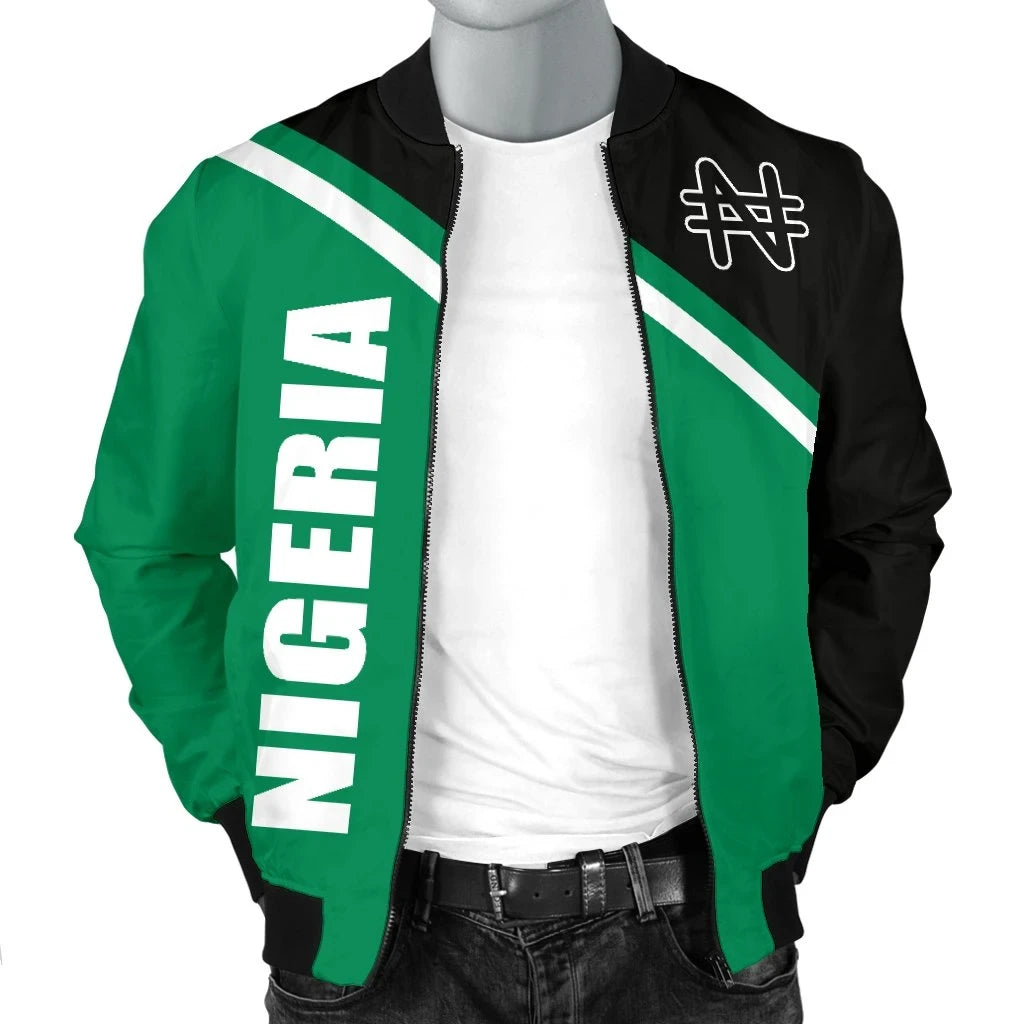 Nigeria Mens Bomber Jacket Curve Version RLT8 - Wonder Print Shop