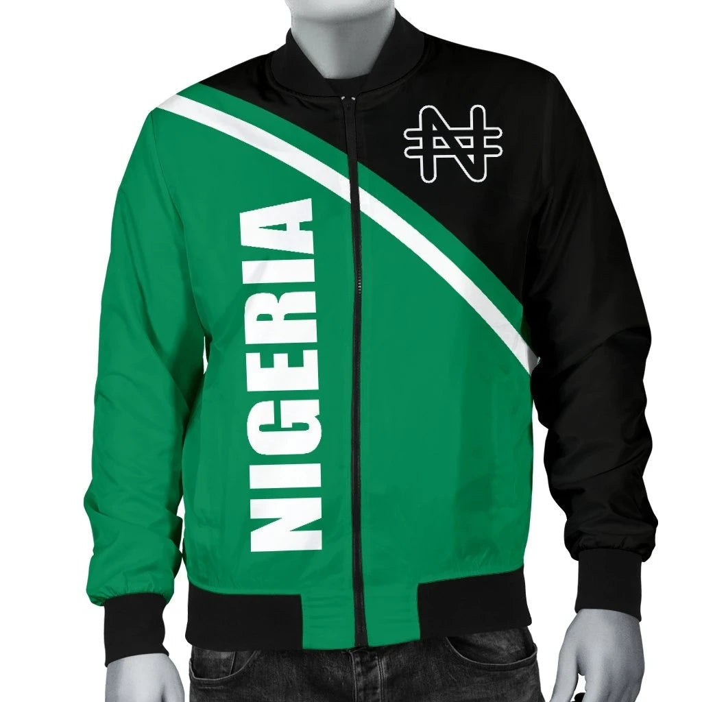 Nigeria Mens Bomber Jacket Curve Version RLT8 - Wonder Print Shop