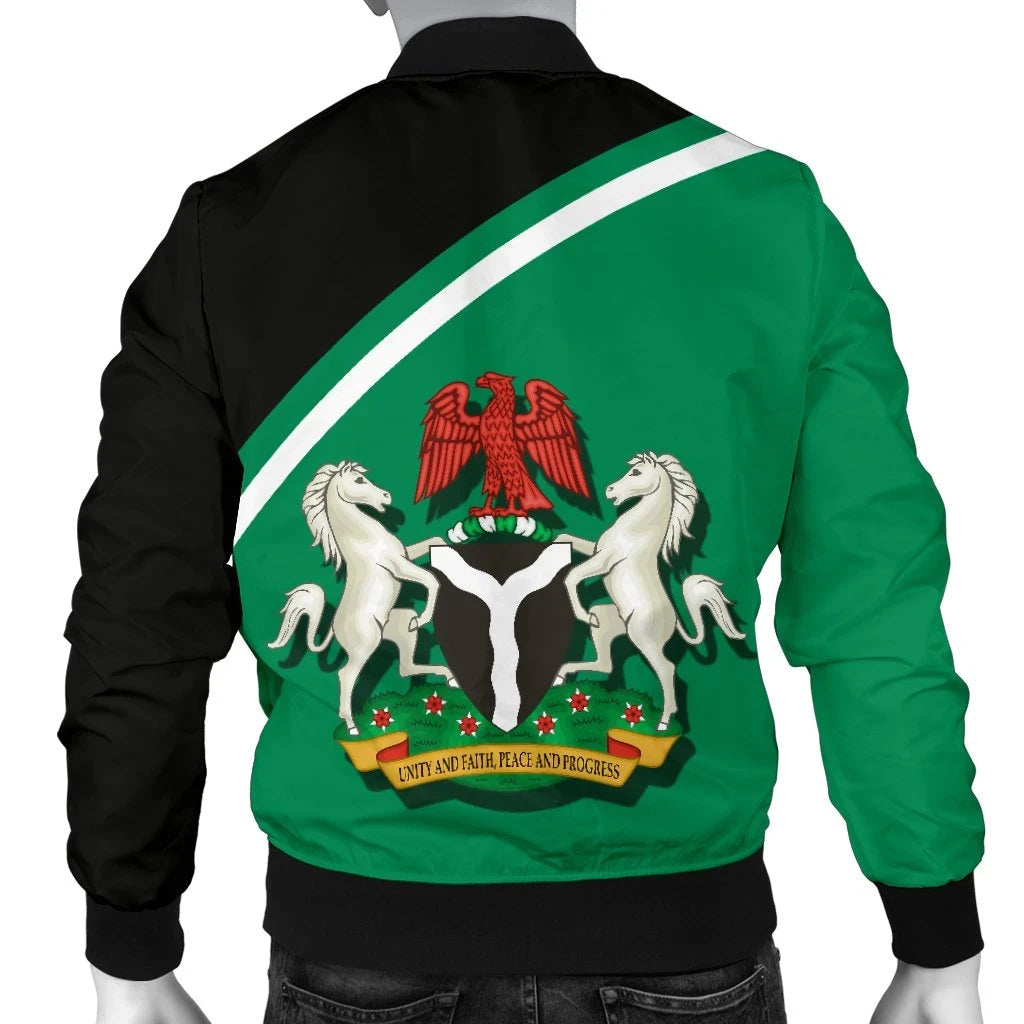 Nigeria Mens Bomber Jacket Curve Version RLT8 - Wonder Print Shop