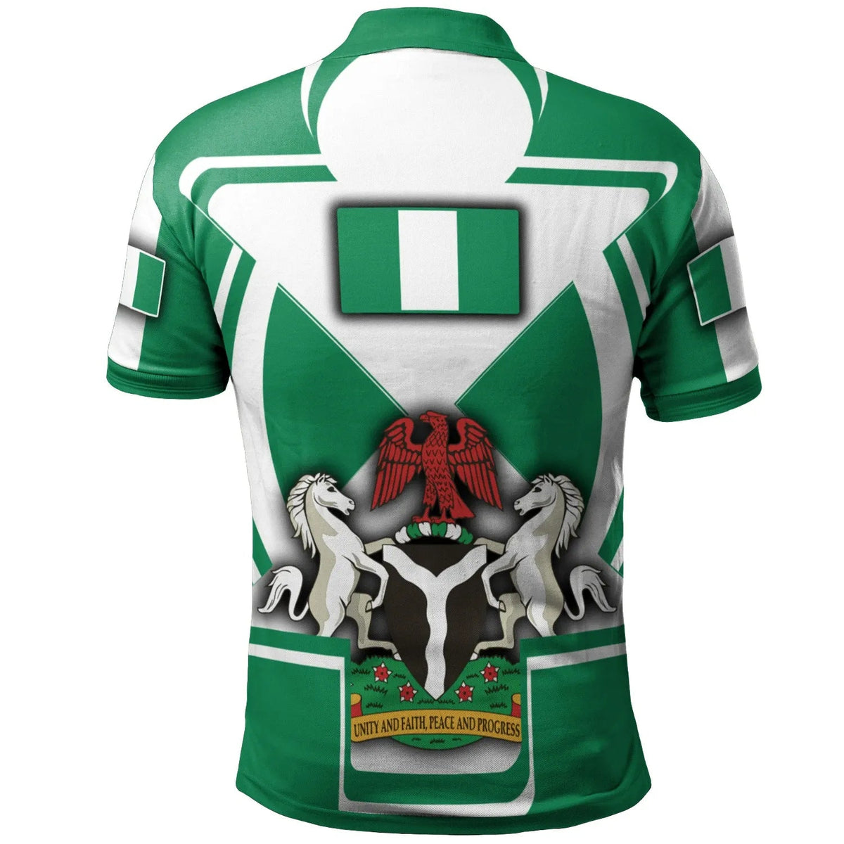 Nigeria Polo Shirt Nigerian Flag and Coat Of Arms Boa Me Na Me Mmoa Wo RLT8 - Wonder Print Shop