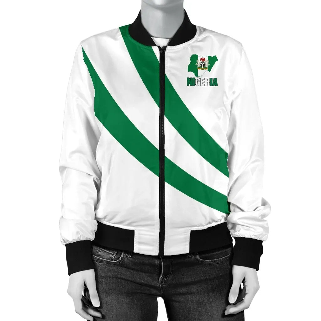 Nigeria Special Flag Womens Bomber Jacket RLT8 - Wonder Print Shop