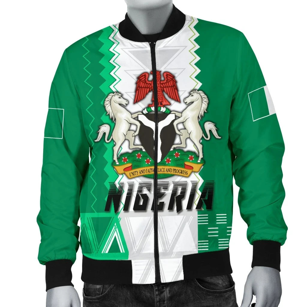 Nigeria Mens Bomber Jacket Simple Sports RLT8 - Wonder Print Shop