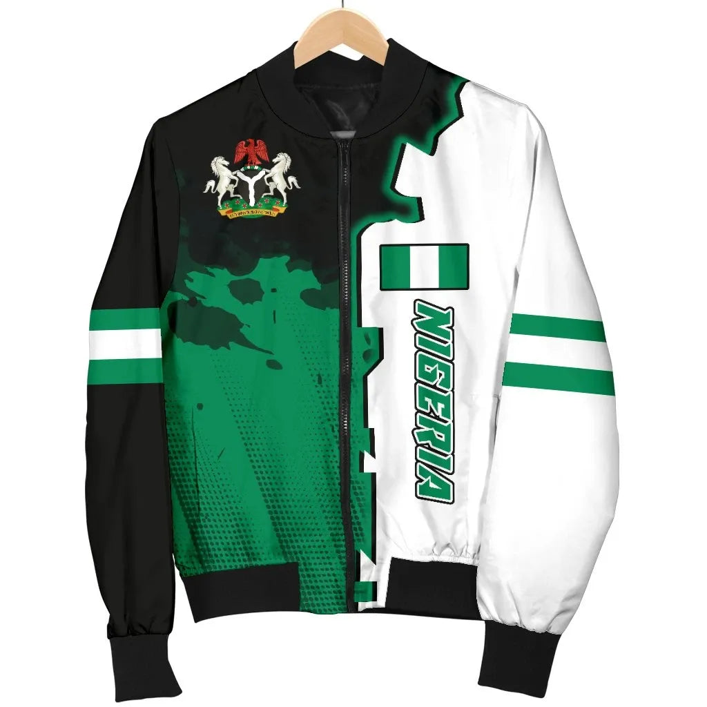 Nigeria Womens Bomber Jacket Independence Day RLT8 - Wonder Print Shop