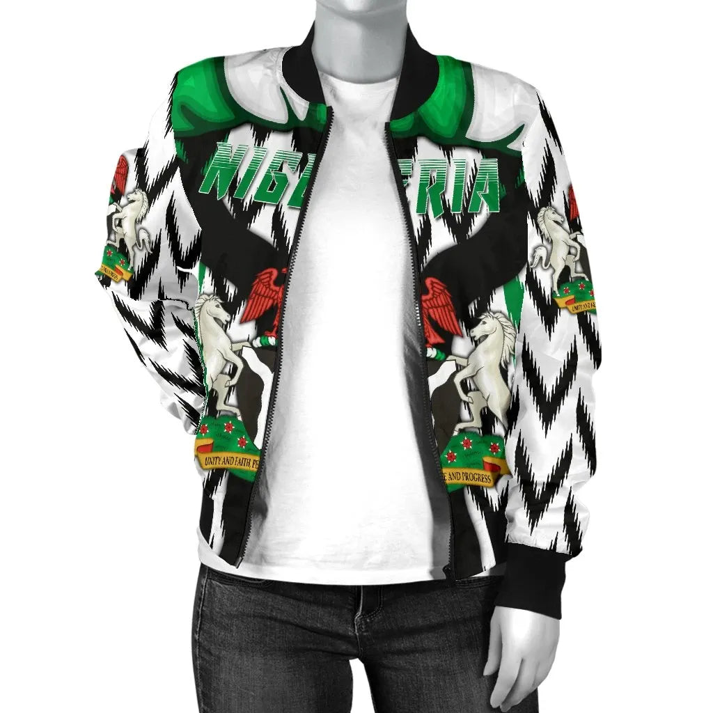 Nigeria Womens Bomber Jacket Simple Version RLT8 - Wonder Print Shop