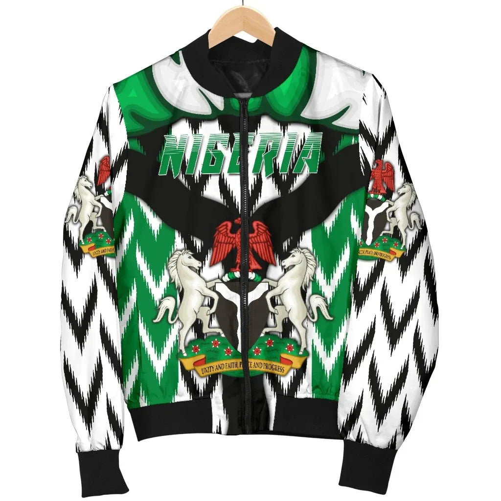 Nigeria Womens Bomber Jacket Simple Version RLT8 - Wonder Print Shop