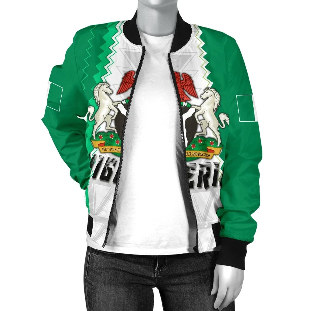 Nigeria Womens Bomber Jacket Simple Sports RLT8 - Wonder Print Shop