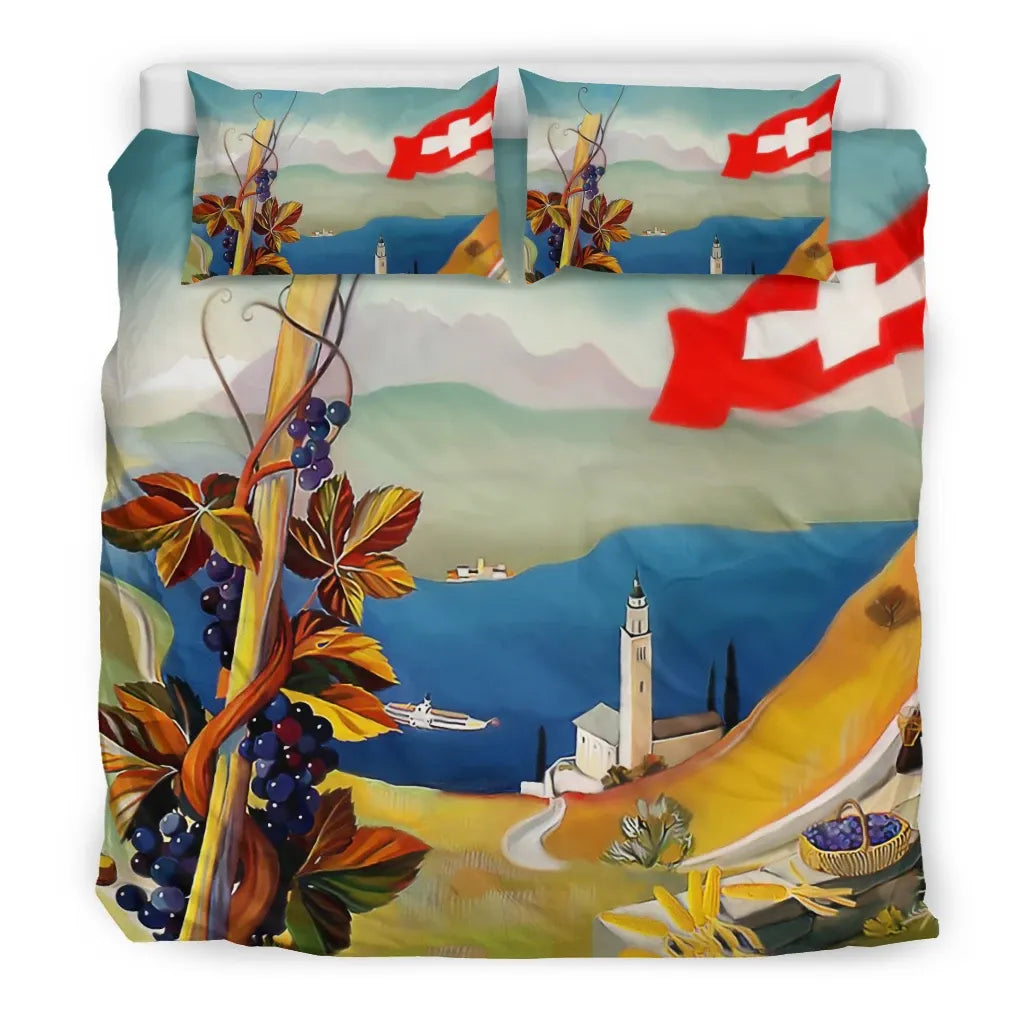 Switzerland Bedding Set Vintage Art RLT13 - Wonder Print Shop