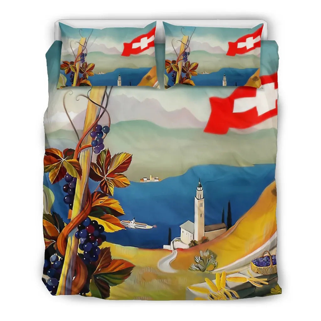 Switzerland Bedding Set Vintage Art RLT13 - Wonder Print Shop