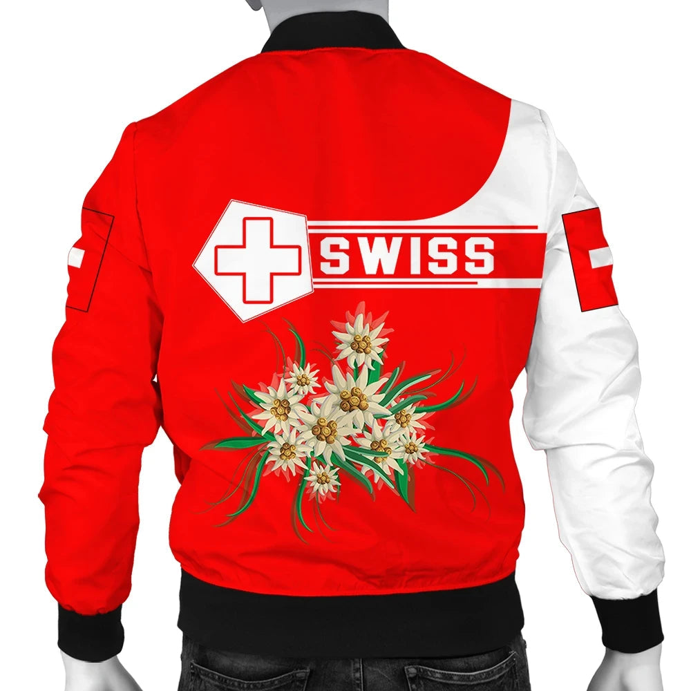 Switzerland Coat Of Arms Men Bomber Jacket Simple Style RLT13 - Wonder Print Shop