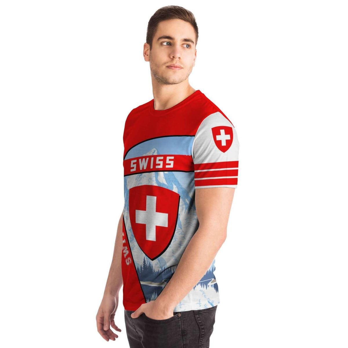 Switzerland Map Sport T Shirt Premium 2.0 Style RLT13 - Wonder Print Shop
