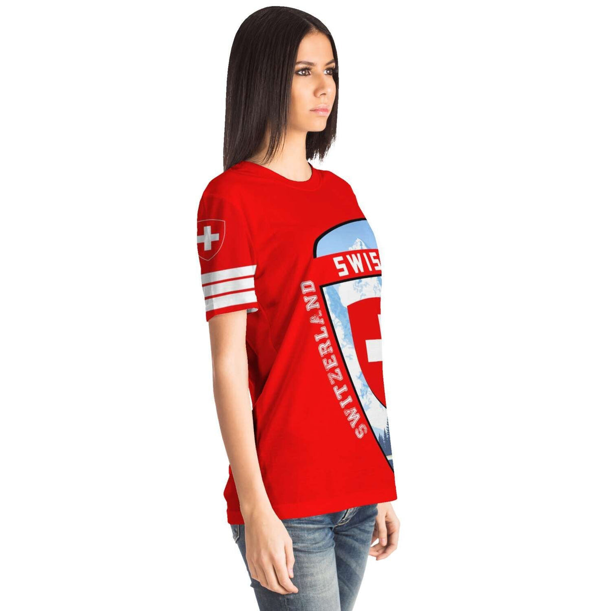 Switzerland Map Sport T Shirt Premium 2.0 Style RLT13 - Wonder Print Shop