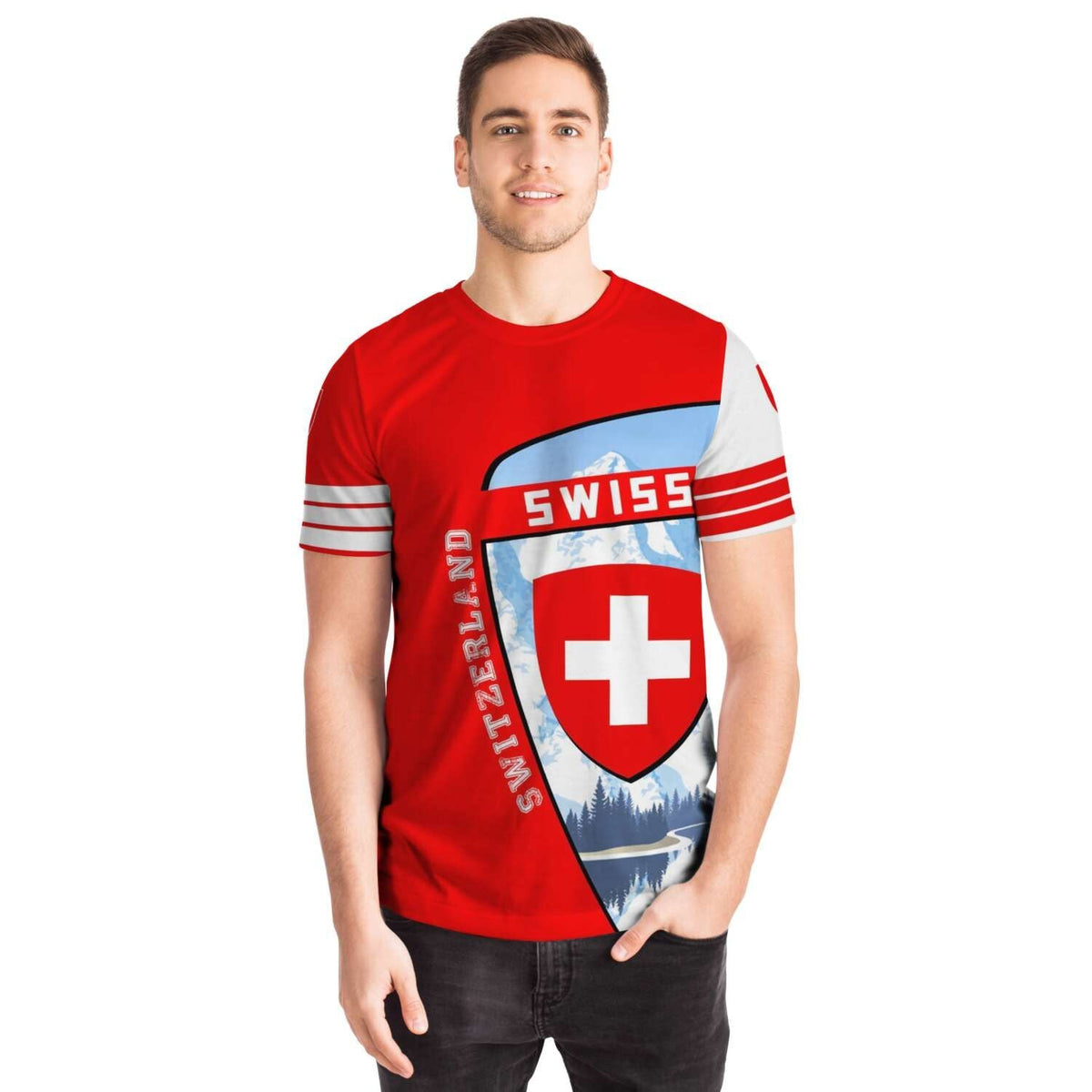 Switzerland Map Sport T Shirt Premium 2.0 Style RLT13 - Wonder Print Shop