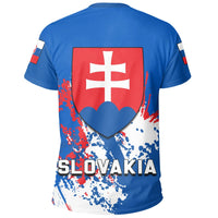 Slovakia Coat Of Arms T Shirt Spaint Style RLT13 - Wonder Print Shop