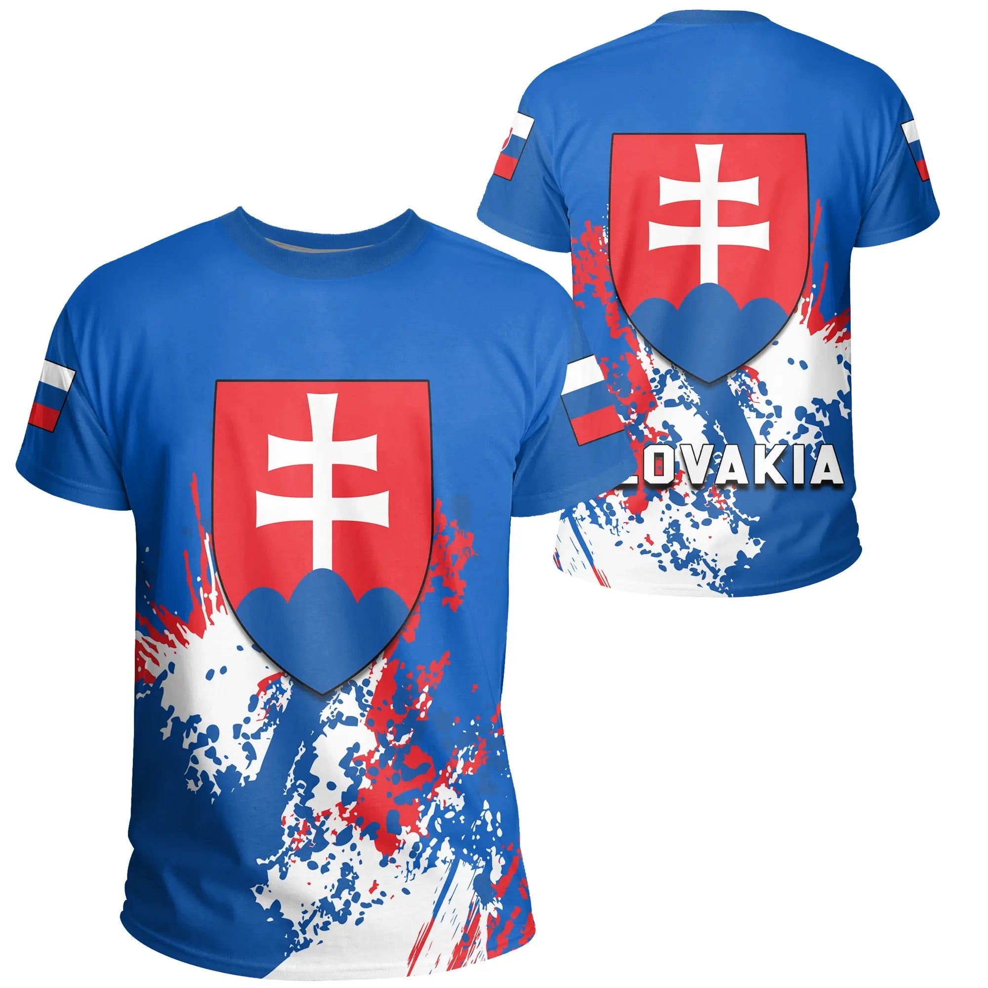 Slovakia Coat Of Arms T Shirt Spaint Style RLT13 - Wonder Print Shop