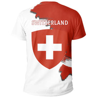 Switzerland Coat Of Arms Unique T Shirt Scratch Style V.2 RLT13 - Wonder Print Shop