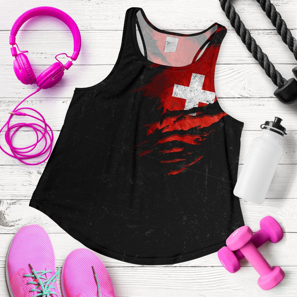 Switzerland In Me Racerback Tanks Special Grunge Style RLT13 - Wonder Print Shop