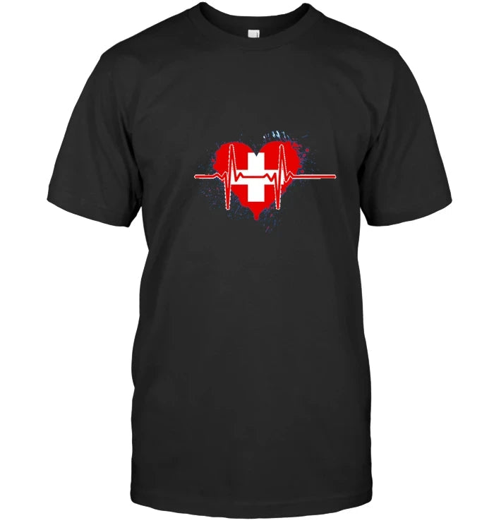 Switzerland Heartbeat T Shirt RLT13 - Wonder Print Shop